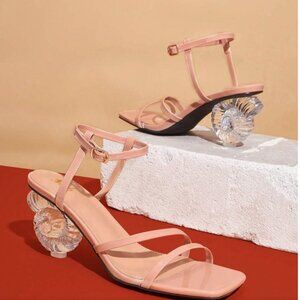 SHEIN Nude and Silver Strappy Heels (US 7)